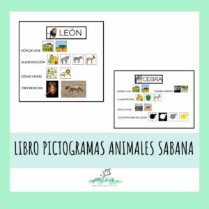 Libro pictogramas animales sabana