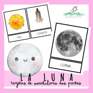 Tarjetas dos partes sobre la Luna